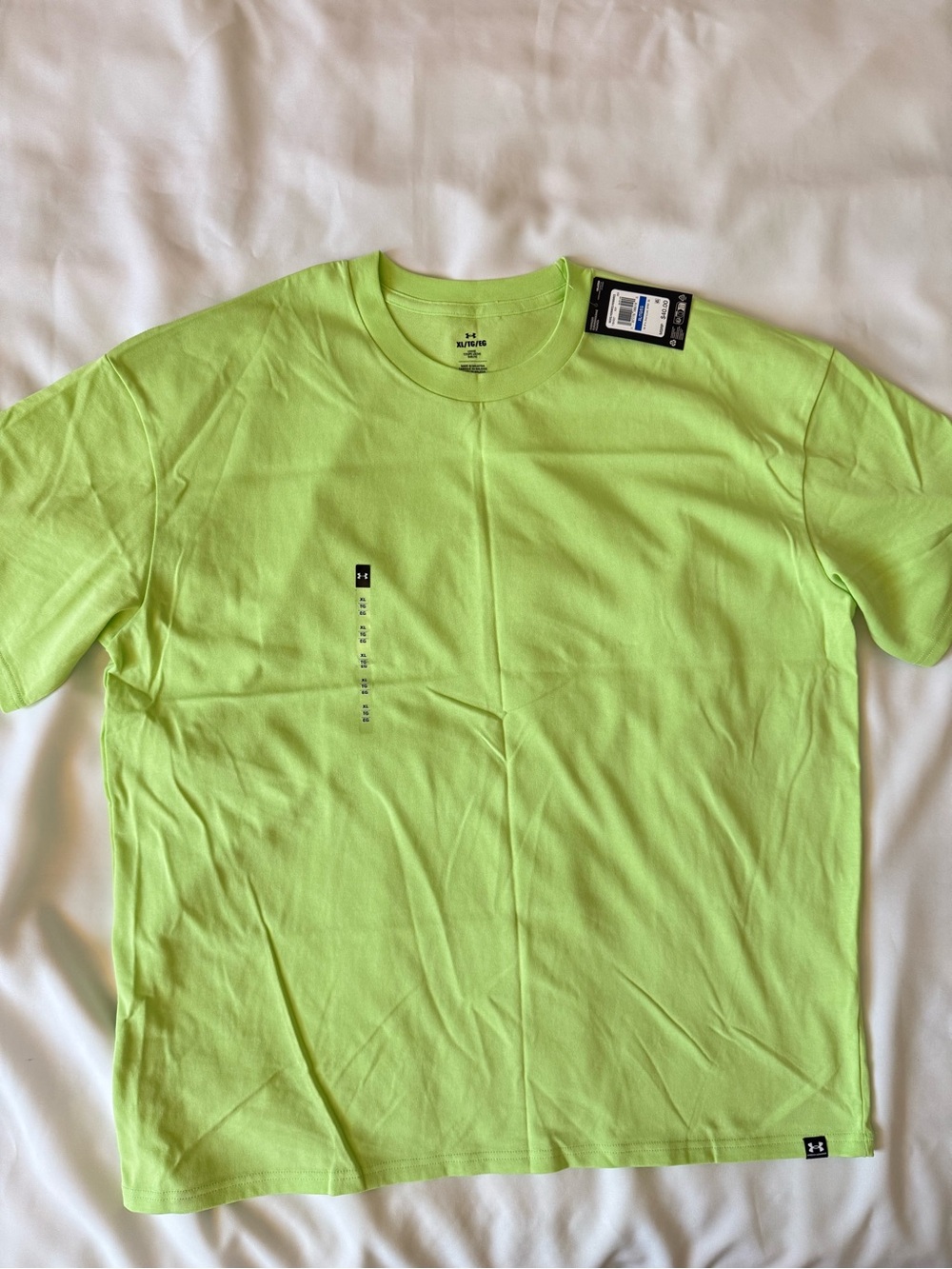 Under Armour Men's XL Green Solid Crew Neck Oversized Logo Tee 1384037